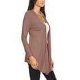 thumbnail image 2 of Moa Collection Women's Casual Long Sleeves Drape Open Front Solid Cardigan, 2 of 4