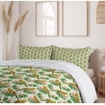 thumbnail image 5 of Ambesonne Philodendron Duvet Cover Sets, Floral Exotic Parrot, 2-King, Pastel Green Multicolor, 5 of 6