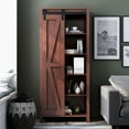 thumbnail image 5 of Furniture of America Kaji Wood 5-Shelf Pantry Cabinet, Vintage Walnut, 5 of 10
