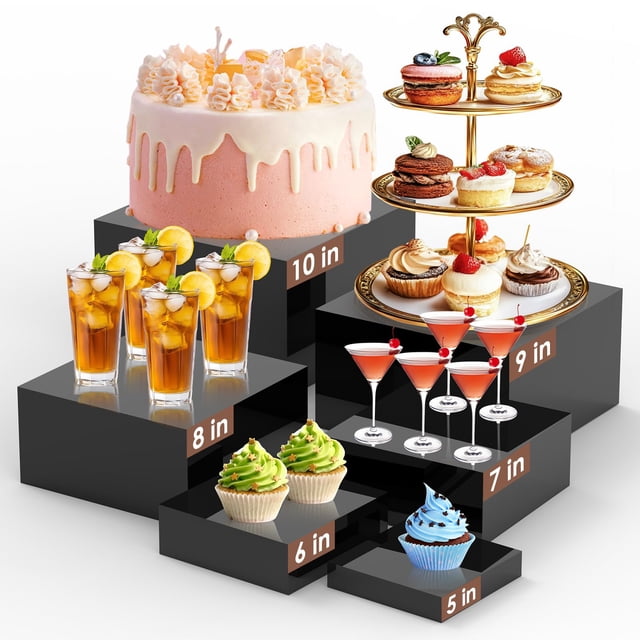 Juego de expositores con forma de cubo acrílico Buffet Risers Ngdiluxury, 6 unidades