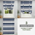 thumbnail image 3 of Tie Up Curtains for Windows Gray Striped Valance Adjustable Balloon Curtain Navy Blue Contrast Stripes Tie Up Shades for Kitchen Living Room Bedroom Privacy Curtain Drape 34x45 Inch, 3 of 9