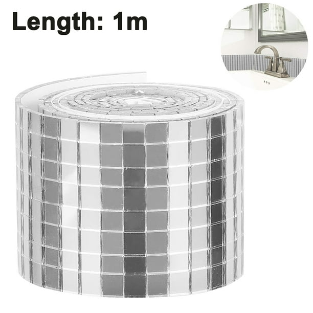 1 rollo de mini espejos autoadhesivos, espejo de cristal real, pegatinas de azulejos de mosaico, pegatinas de azulejos, manualidades para cocinas, baños, azulejos, manualidades decorativas DIY Adepaton 221101-1