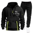 thumbnail image 2 of THDHVS Track Suits Mens,Jogging Suits for Men,Men Two Piece Outfits Sets Full Zip Hoodie with Kangaroo Pocket and Tapered Joggers Mens Athletic Suit for Gym Basketball and Casual Use Black L, 2 of 3