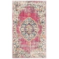 thumbnail image 2 of SAFAVIEH Bristol Doncho Oriental Polyester Area Rug, Fuchsia/Light Gray, 3' x 5', 2 of 8