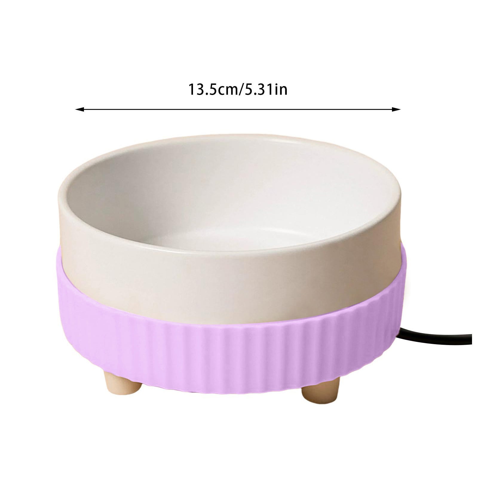 Heated Water Bowl for Dog Cat,USB Rechargeable Pet Heating Bowl,Pet Water Bowl Heater,Quiet Animal Drinking Bowl Dispenser,Outdoor Heated Dog Bowl,Heated Pet Bowl for Kitten Puppy (White)