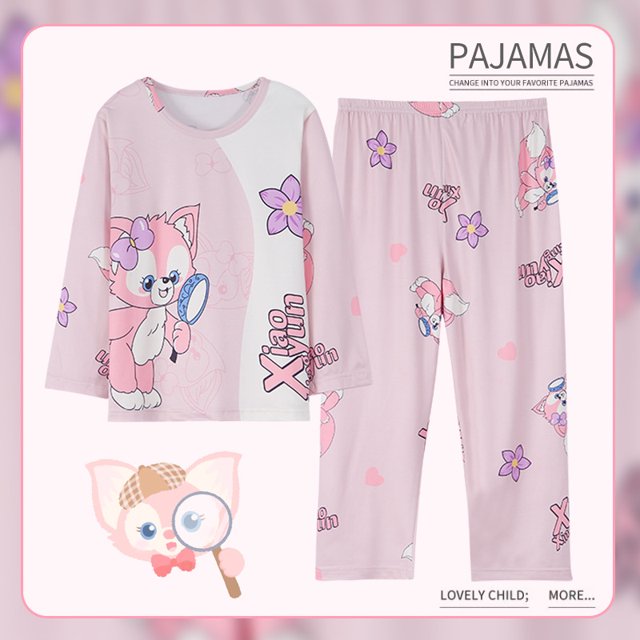 Vêtements pour Enfants Ensemble de Vêtements d'Intérieur pour Enfants de Printemps et d'Automne Pyjama d'Été à Manches Longues Vêtements d'Intérieur Décontractés