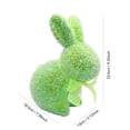 thumbnail image 3 of Shiny Flocked Foam Bunny Figurines Easter Glitter Flocked Bunny Table Decor Spring Rabbit Figurines with Bow Tie for Home Office Indoor Party, 3 of 6