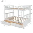 thumbnail image 7 of Bunk Bed with Storage Drawers, Wood Storage Bunk Bed Frame, Solid Wood bunks beds with Ladders and Two Storage Drawers, 7 of 7