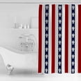 thumbnail image 2 of Shower Curtain Bathroom Set Retro Marine Turtle Waterproof Fabric Shower Curtains with Grommets&Hooks Red Blue White Geometric Stripe Privacy Bath Curtain for Bathtub 48x72in, 2 of 7