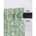 thumbnail image 6 of Sage Green Botanical Tier Curtains 36 Inch Length,Sheer Curtains for Bedroom Living Room Window Spring Summer Chic Wildflowers Rod Pocket Drapes Kitchen Curtains Small Half Window 27.5"x36" 2 Panels, 6 of 7