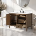 thumbnail image 4 of Vanity Art 42" Double Door Bathroom Vanity with Sink, Freestanding Storage Cabinet with Engineered Marble Top, Flip Down Tray, Drawer, and Shelf, 4 of 7