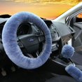 thumbnail image 4 of Funda de volante de felpa de invierno, juego de tres piezas de volante de lana de lana, lindo y cálido, 4 of 6