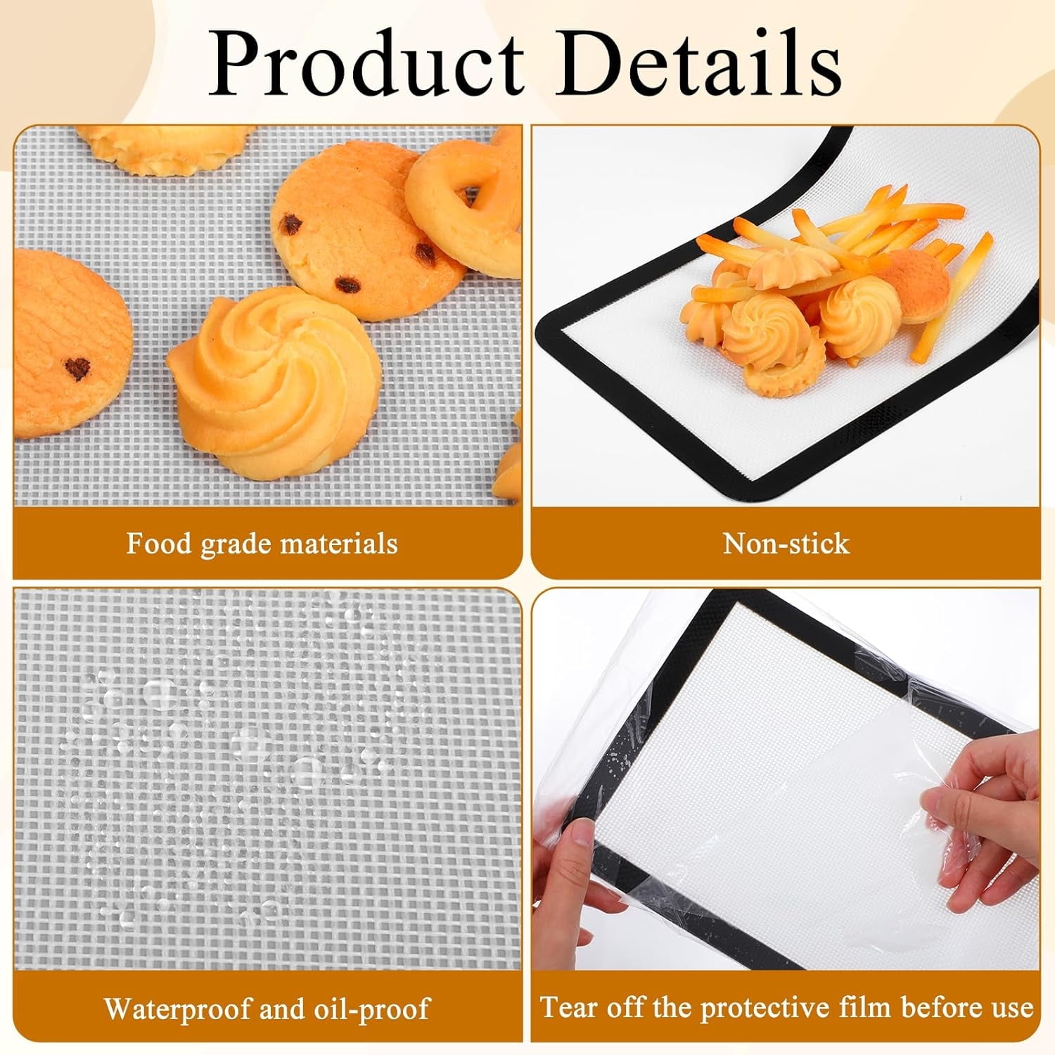 5 Pcs Silicone Tray Mats Silicone Baking Sheet 17 x 6.8 Inches Medium Tray Silicone Mat Freeze Dryer Machine Reusable Accessory for Freeze Dryer Trays,Non Stick,Black,Topboutique