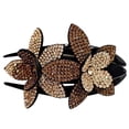 thumbnail image 2 of Rhinestone Double Flower Hair Clip,Flexible Durable Pearls Design Women Hair Dovetail Clip, 2 of 2