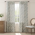 thumbnail image 2 of Linen Blue Floral Curtains for Bedroom, 84 Inch Length Printed Flower French Country Curtains for Living Room Light Filtering Drapes, Rod Pocket Window Treatments, 2 Panels Blue, 2 of 7