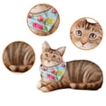 thumbnail image 3 of Necvior Cat Shape Throw Pillow Soft and Comfortable Cushions with Replaceable Scarf, 3 of 10