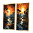 thumbnail image 3 of Designart "Orange Yellow Indian Art euphony Of II" Indian Art Framed Wall Art Set Of 2 - Orange People Framed Wall Art Set Of 2, 3 of 7
