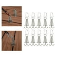 thumbnail image 2 of 10 Pcs Piquets de Tente Ancrage de Pont Boucle à Ressort Accessoires de Tente de Randonnée pour Extérieur Argent, 2 of 9