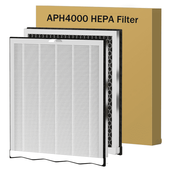 2 Pack Upgraded APH4000 Replacement Filter Compatible with KNKA APH4000 Air Purifier, H13 True HEPA & Activated Carbon Filter, Part # APH4000LX