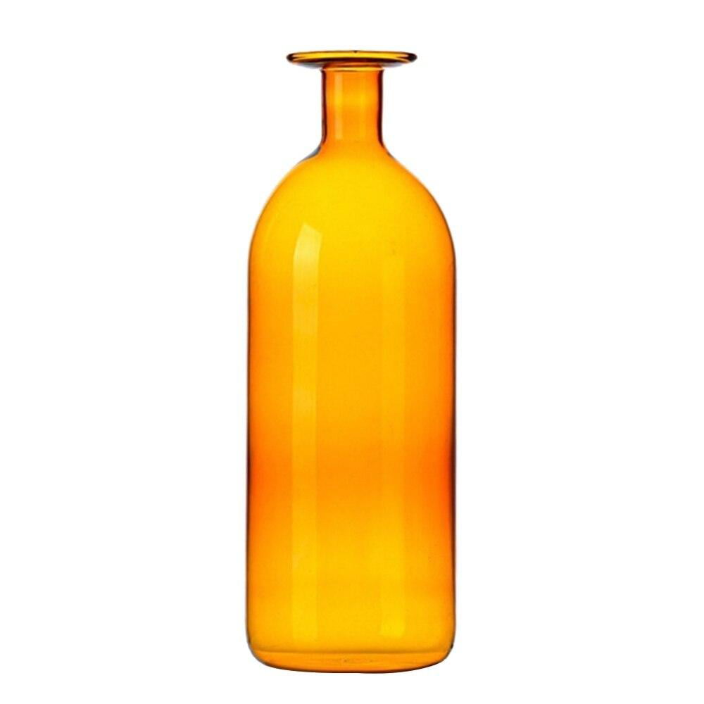 1 Bright Orange Colored Glass Bottle 11 Inches 