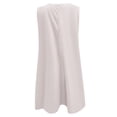 thumbnail image 3 of Women U Neck Ruched Mini Dress Sleeveless Short Summer Party Dress with Side Pockets,White,M, 3 of 4