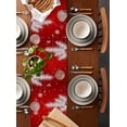 thumbnail image 2 of Red Snowman Christmas Burlap-Cotton Table Runner 90 Inches Long,Xmas Tree Balls Snowflake Farmhouse Table Runners,Outdoor Dining Tablecloths Decor for Baby Shower Party Wedding 13x90, 2 of 9