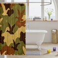 thumbnail image 3 of Manfei Jungle Duck Animal Shower Curtain 72Wx72L, Mid Century Camouflage Shower Curtain 72Wx72L, Woodland Green, 3 of 5