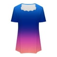 thumbnail image 5 of Xdegoge Summer Tops for Women Gradient Fashion Loose Fit T Shirts Short Sleeve Square Neck Shirts Dressy Casual Tunic Blouses, 5 of 5