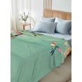 thumbnail image 4 of Spring Bird Flowers King Size Flat Sheet, Wrinkleproof & Fadeproof Cooling Flat Bed Sheet Only, Farmhouse Watercolor Botanical Plant Breathable Soft Bedding Top Sheets 105 x 98 Inches, 4 of 8