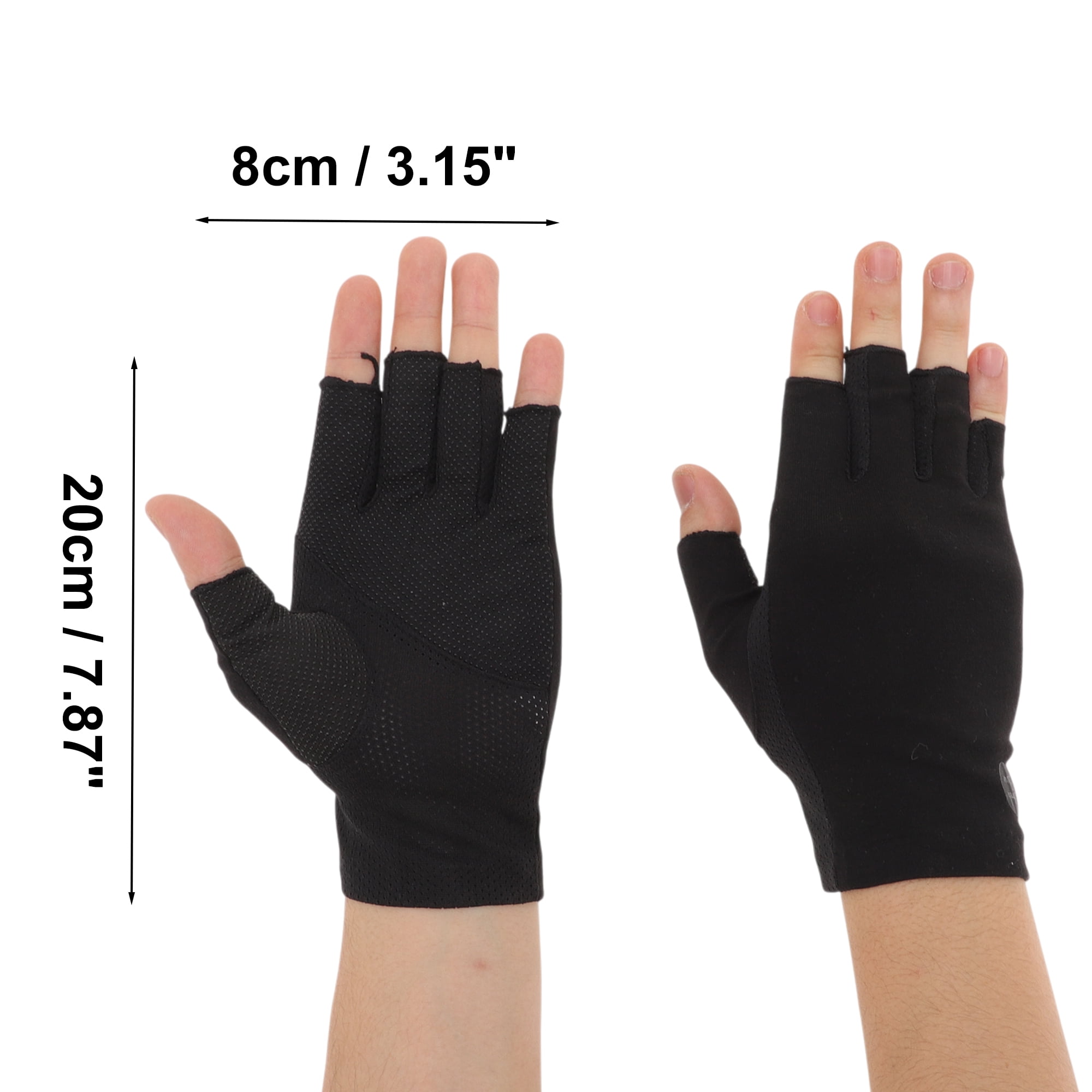 Unique Bargains Anti-slip Solid Color Manicure Gloves 1 Pair Black