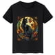 thumbnail image 3 of Camiseta de algodón de verano para niños con estampado de gato y hongo, camisetas personalizadas de manga corta negras para niños y niñas, 3 of 5