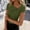 Green, variant on Everyday Wear White Asymmetrical Neck Blouse Women Short Sleeve Slim Fit Soft Stretch Wrinkle Resistant Pullover Top,Size S