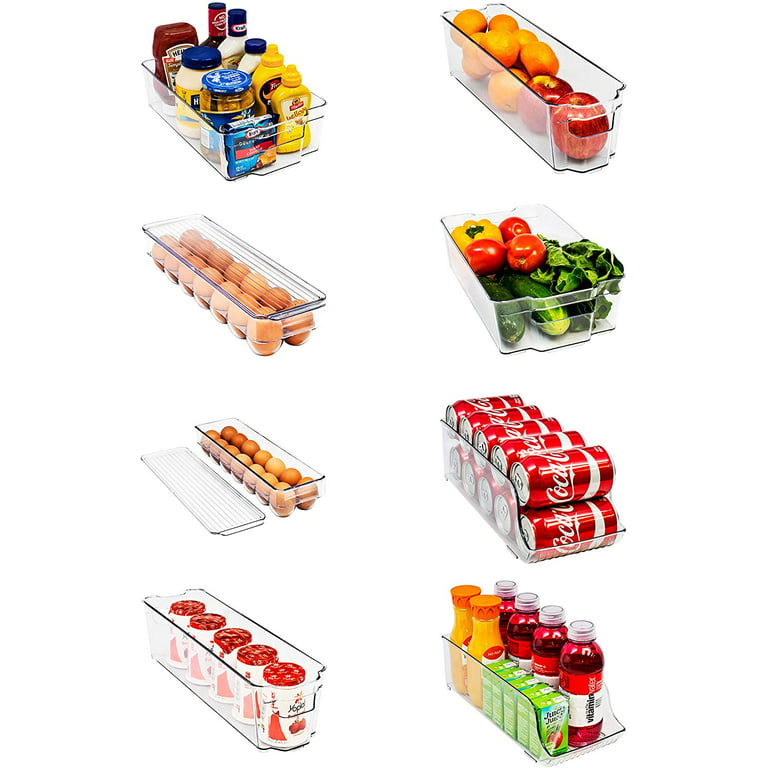 Pomeat 14 Pack Fridge Organizer with Lid, Stackable Refrigerator Organizer  Bins, BPA-Free Fridge Organizers and Storage Clear, Fruit Storage