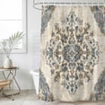 thumbnail image 6 of Blue Boho Shower Curtain Set - Long 72" x 84" Washable Bathtub Curtain with 12 Hooks, Ethnic Southwestern Geometric Vintage Waterproof Fabric Stall Shower Curtains for Bathroom/Bathtub Décor, 6 of 6