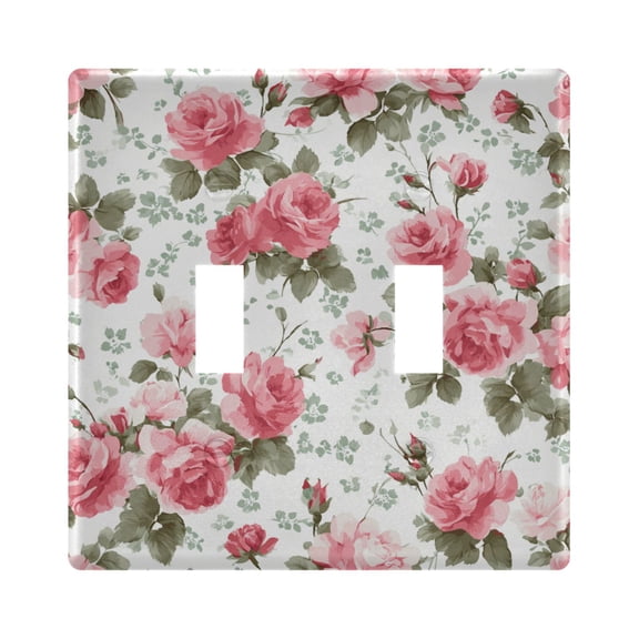 Elegant Roses Vintage Color Light Switch Cover Electrical Outlet Cover Replaceable Wall Plates 2-Gang
