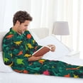 thumbnail image 6 of Lsque Colorful Dinosaurs Pattern Long Sleeve Pajama Set for Men - Soft 2-Piece Sleepwear and Loungewear Set with Pockets, Comfy Nightwear-XX-Large, 6 of 7