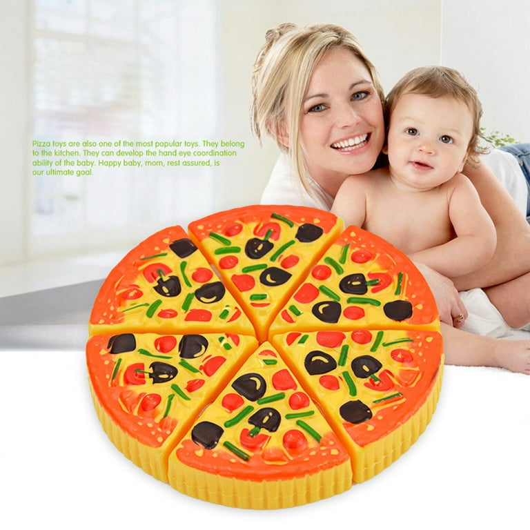 Children Kids Wooden Pizza Food Toys Slices Toppings Pretend Dinner Kitchen  Play Toys Creative Pizza Toy