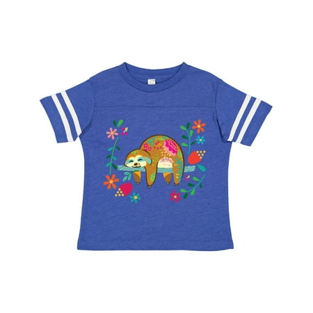 

Inktastic Sloth Cute Girls Flowered Gift Toddler Toddler Girl T-Shirt
