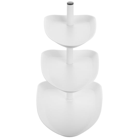 Masteelf Three Tier Tray Metal Tiered Tray Stand For Farmhouse Kitchen Table Decor Three Tier Cake Stand 3 Tier Cupcake Stand For Cake Fruits Desserts White