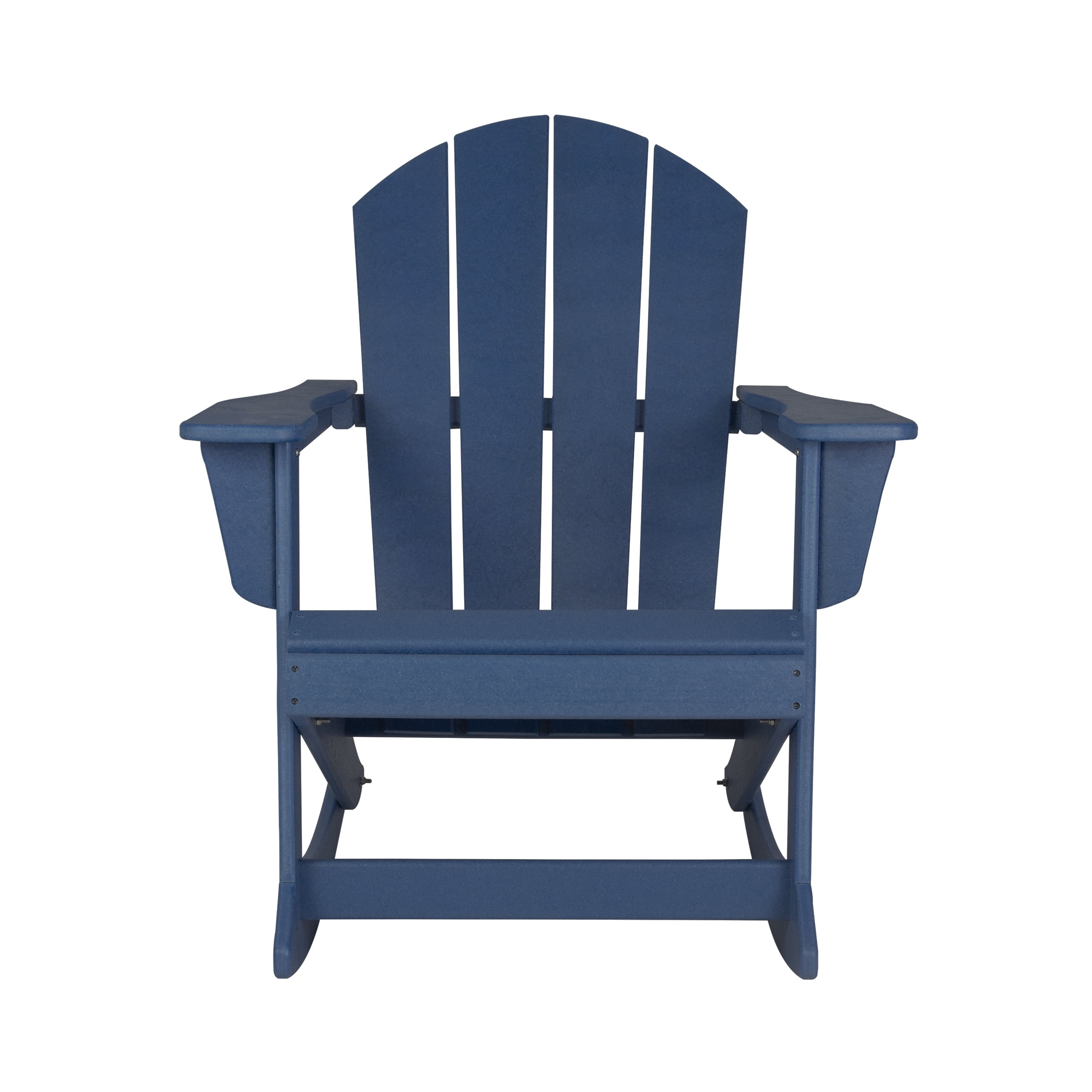 GARDEN 2-Piece Set Plastic Outdoor Rocking Chair with Square Side Table Included, Navy Blue