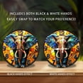 thumbnail image 2 of Stained Glass Elephant Wall Clock Art Decor 10-Inch Silent Wooden Wall Clock, Battery Operated (AA Batteries Not Included), Artistic Home Decor, 2 of 8