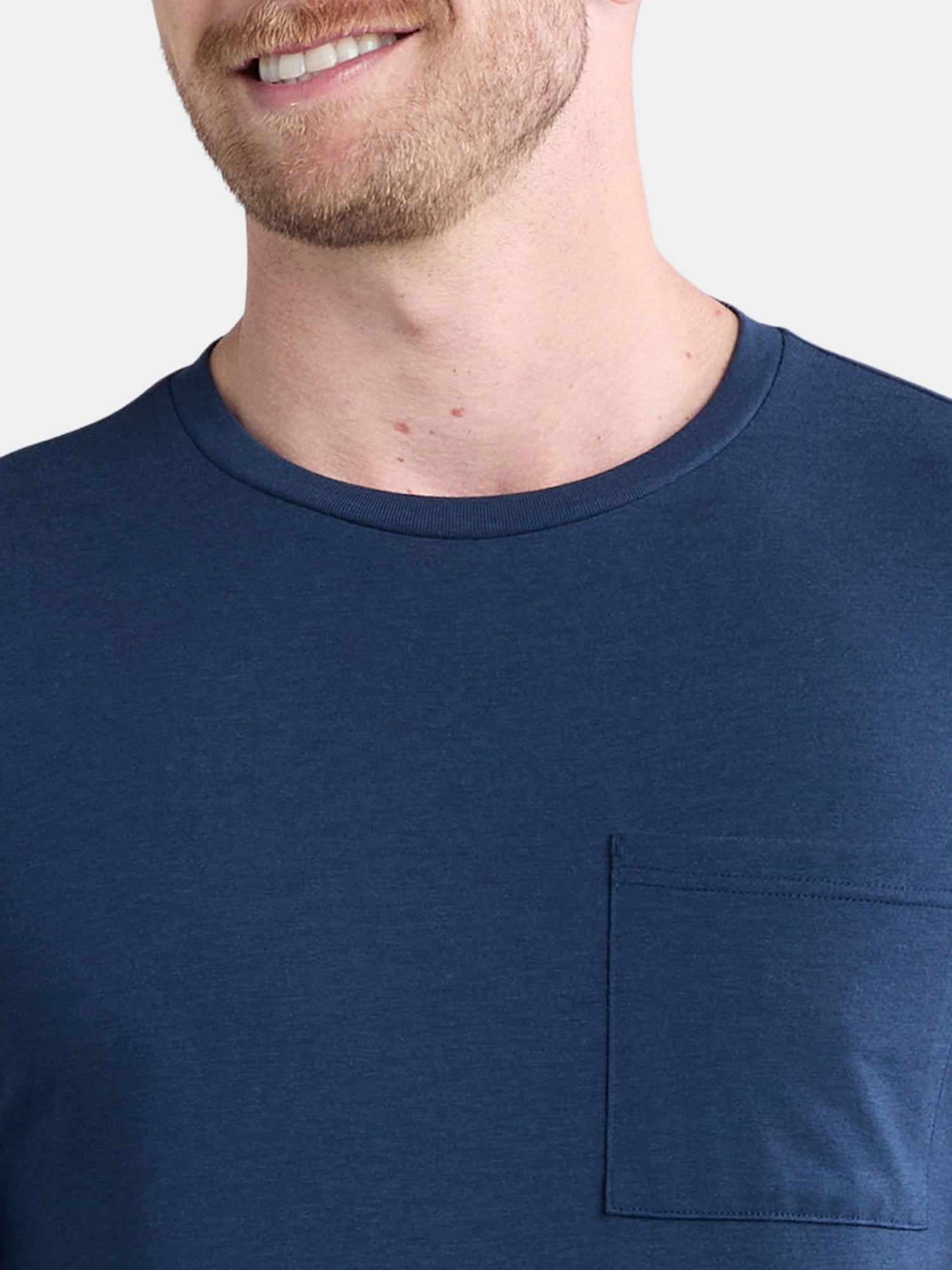 Athletic Works Men's and Big Men's Tri Blend Long Sleeve Pocket Tee, Sizes XS-5XL