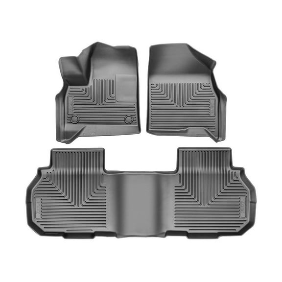 Husky Liners 95321 Weatherbeater Floor Mats Fit 2024-2025 Enclave/Traverse/Acadia w/ 2nd Row Bench/Bucket Seats Front/2nd Row Liners 3pc Black