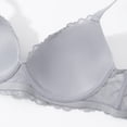 thumbnail image 5 of Inglocry Lace Nursing Bra, Wirefree Padded Nursing Bras for Breastfeeding, V Neck Maternity Bra for Pregnancy, Soft Lace Gray 90B, 5 of 7