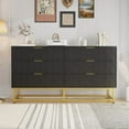 thumbnail image 2 of TEQIN 6 Drawer Dresser,Modern Dressers & Chests of Drawers with Metal Golden Handles, Wood Storage Chest of Drawers with Stable Metal Legs For Bedroom,Living Room, 2 of 7