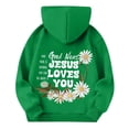 thumbnail image 5 of Grblisyd Christian Hoodies Christian Bible Verse JESUS LOVES YOU Hoodie for Teen Girls Cute Letter Graphic Hoodies Long Sleeve Pullover Sweatshirt, 5 of 6