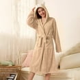 thumbnail image 6 of TrdSipl Premium Women's Robe with Hood Plush Long Bath Robes for Women with Bunny Ear Fluffy Soft Warm Womens Bathrobe, 6 of 8