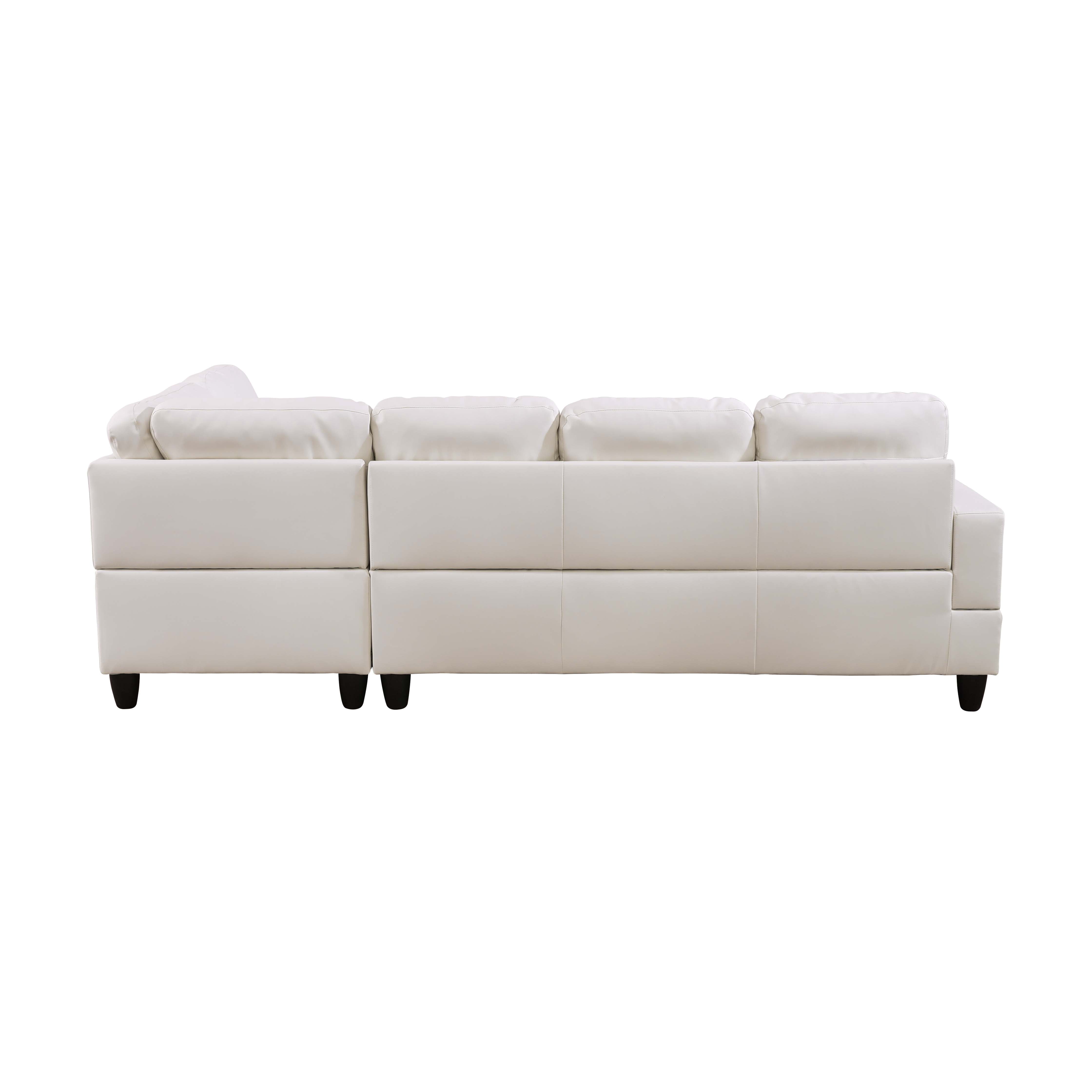 MAYEERTY 103.5" Modern Semi PU Leather 3-Piece Couch Set - White Black Stylish Contrast for Living Room