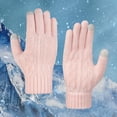 thumbnail image 2 of Gloves for Women Men Winter Warm Gloves for Women Upgraded Touchscreen Gloves Knit Gloves With Soft Fleece for Cold Weather Pink One Size, 2 of 7