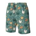 thumbnail image 6 of Uemuo Flowe Rooster Pattern Men's Swim Trunks Hawaiian Beach Bathing Suit Swimsuits Beach Quick-Dry Shorts with Pockets-3X-Large, 6 of 9